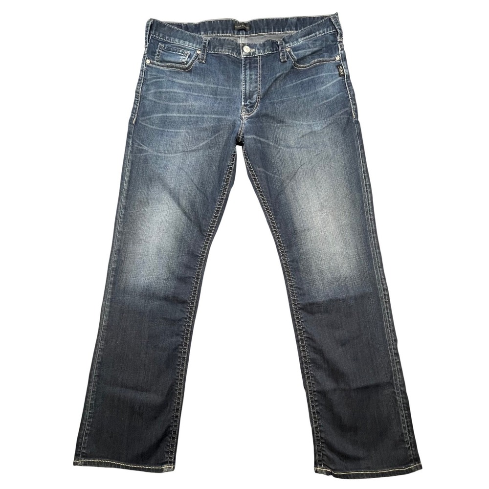 Silver Jeans Co Blue Gordie Loose Straight Leg Denim Mens 40x34